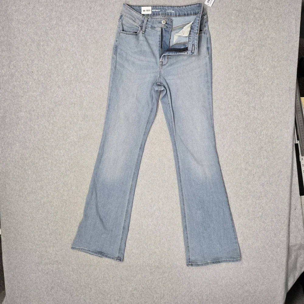 Old Navy Women Jeans 2 Light Blue Denim Flared 487331 High-Rise Wow Flare‎ NWT